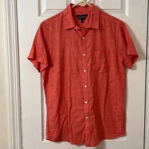 Marc Anthony Mens Button Down Shirt, Slim Fit, Size Small, Salmon